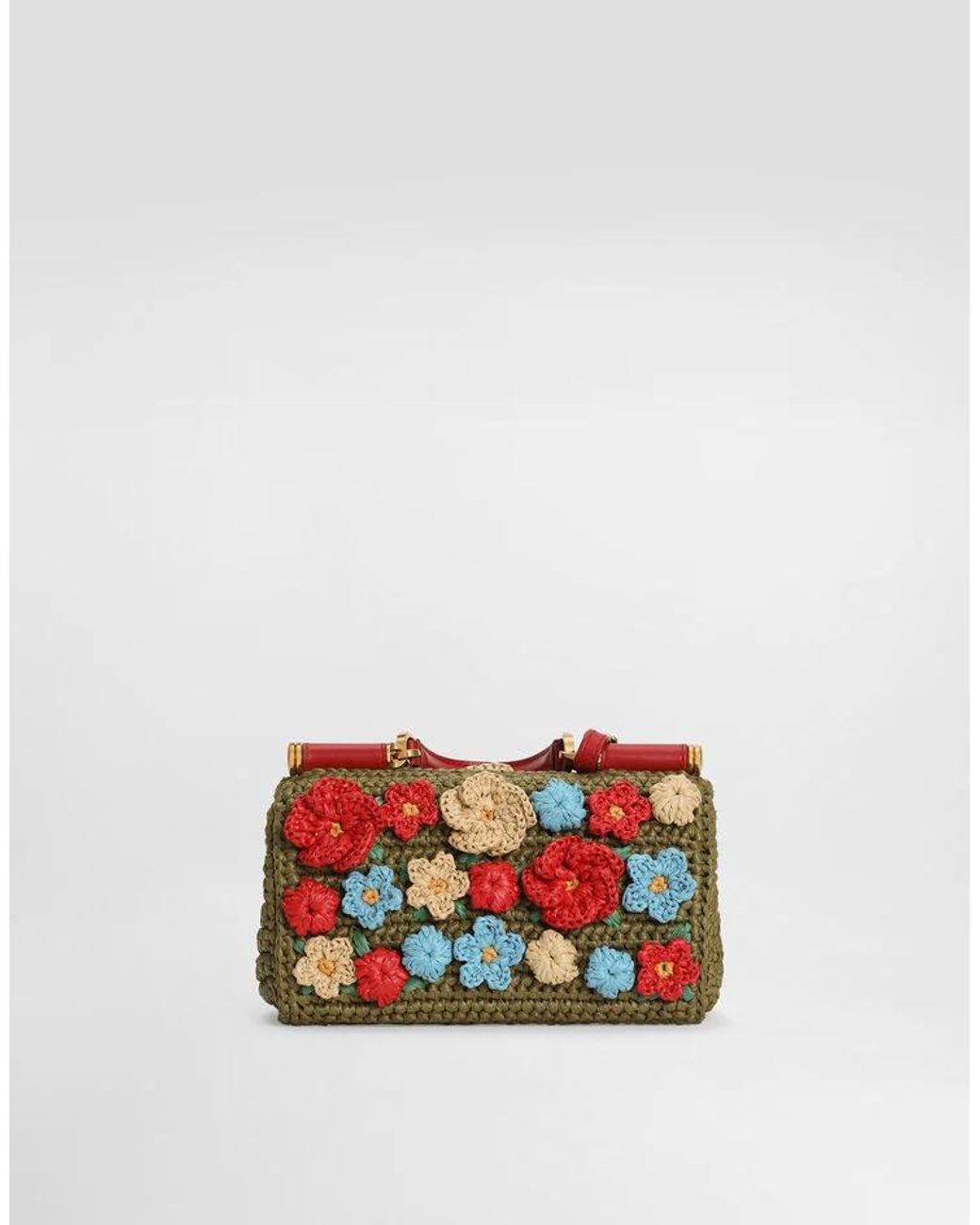 Dolce & Gabbana Red My Sicily Crochet Handbag