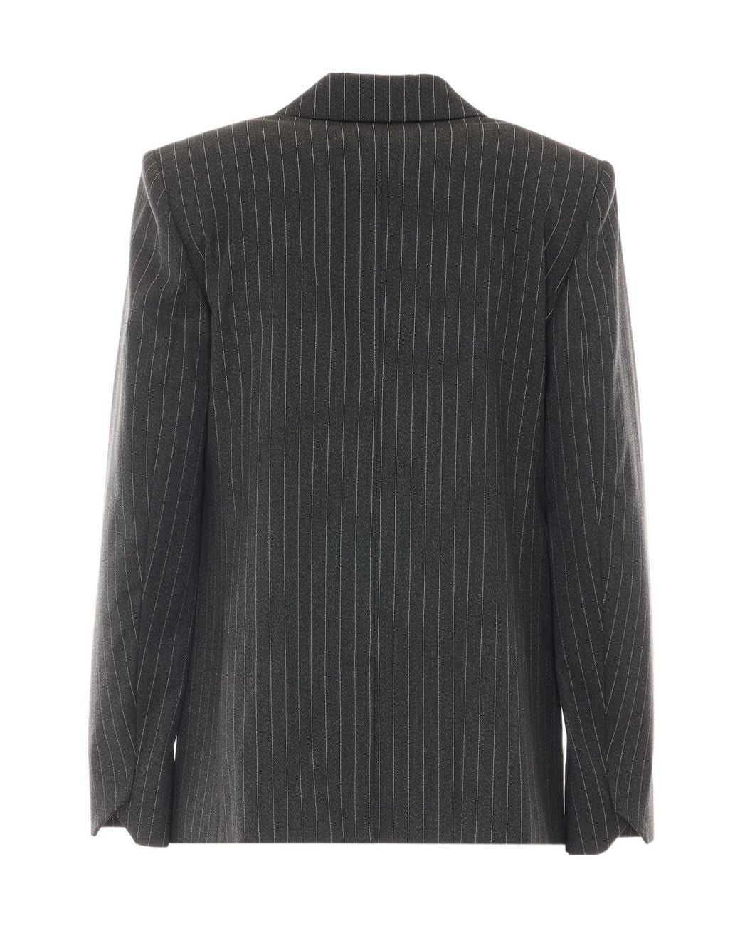Zadig & Voltaire Black Pinstriped Single-Breasted Blazer