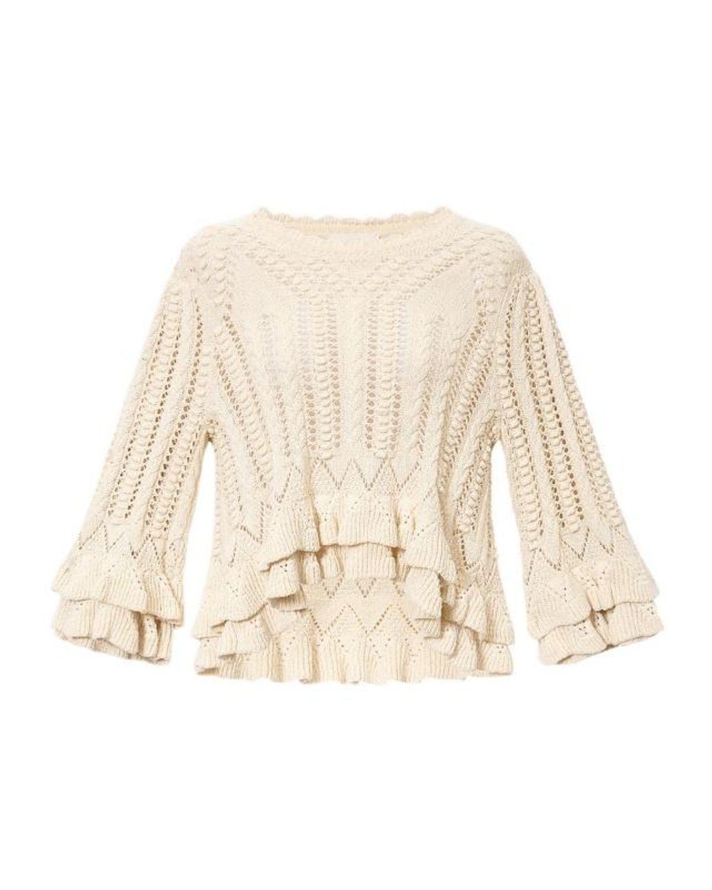 Isabel Marant Natural Isabel Marant Étoile Norma Ruffled Knit Sweater