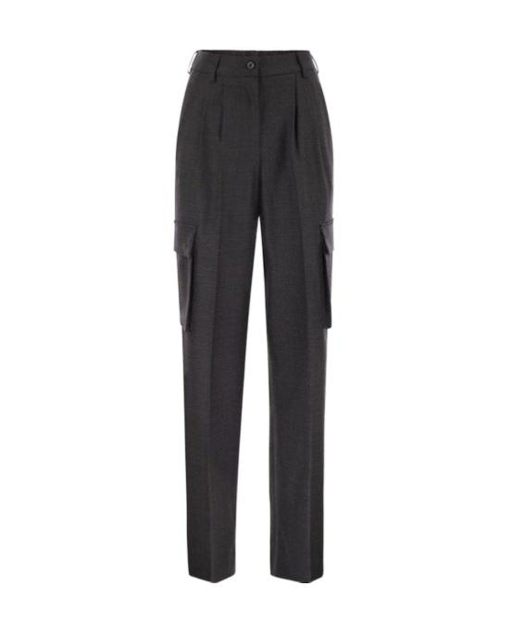 Herno Black Straight-Leg Cargo Trousers