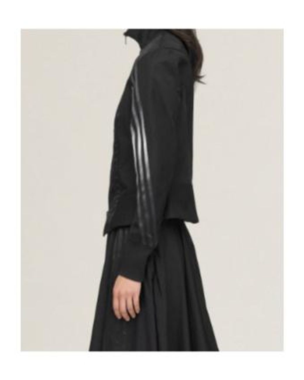 Y-3 Black Logo Stripe Zip-Up Jacket