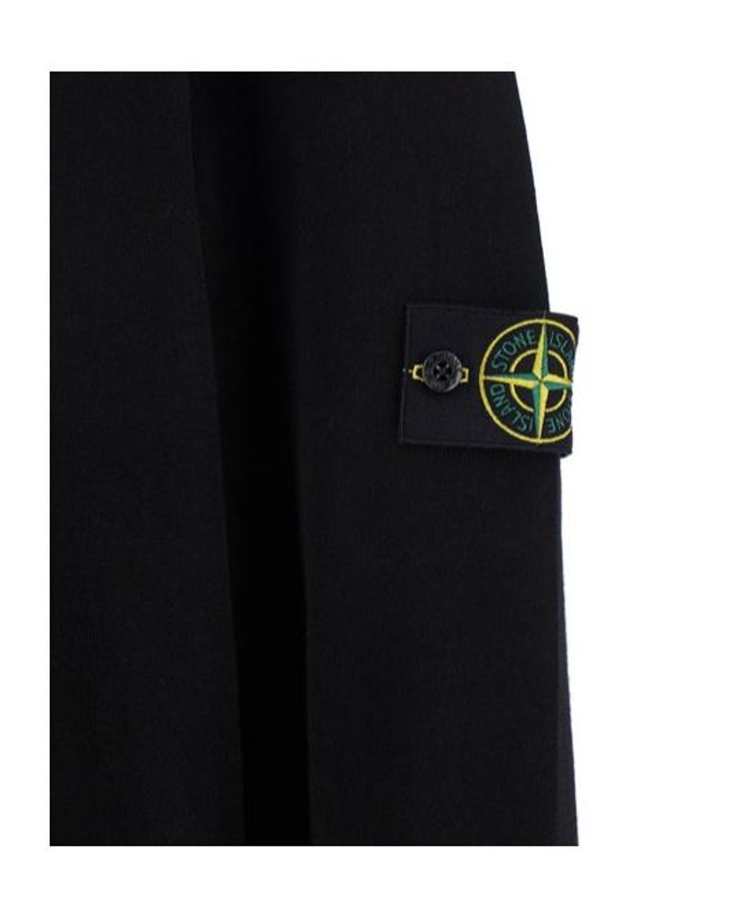 Stone Island Black Compass Patch V-Neck Cardigan for men