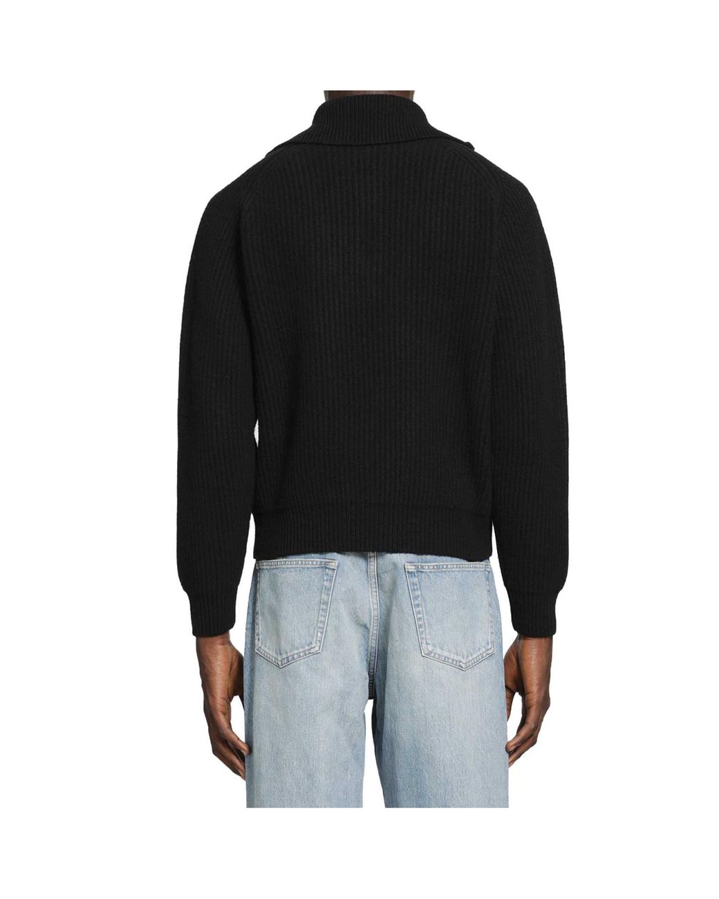 Jil Sander Black Half-Zipped Knitted Jumper for men