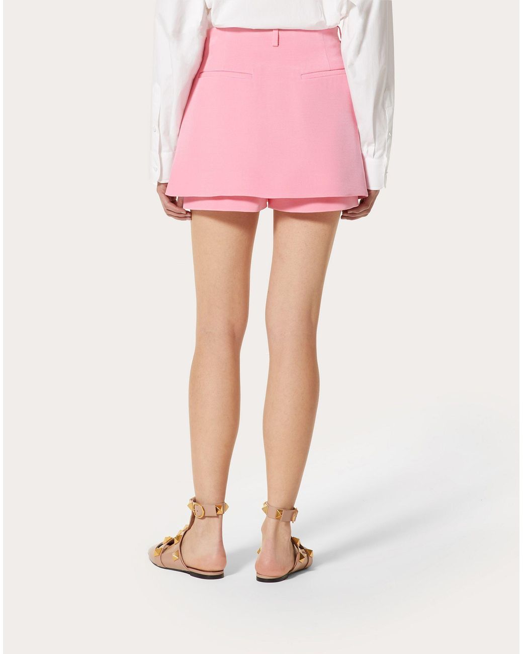 Valentino Pink Crepe Couture Mini Skort