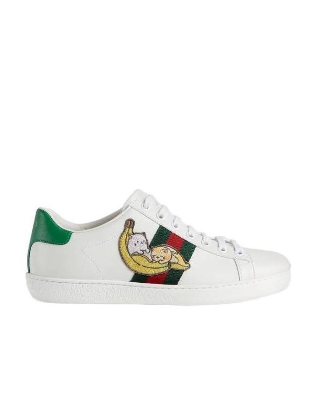 Gucci White Bananya X Ace Sneakers