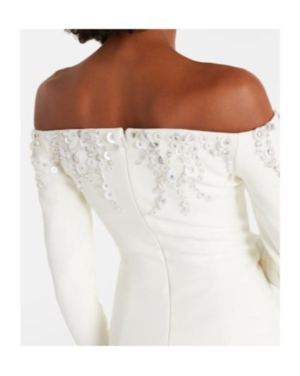 Safiyaa White Bridal Gioia Embellished Crêpe Gown