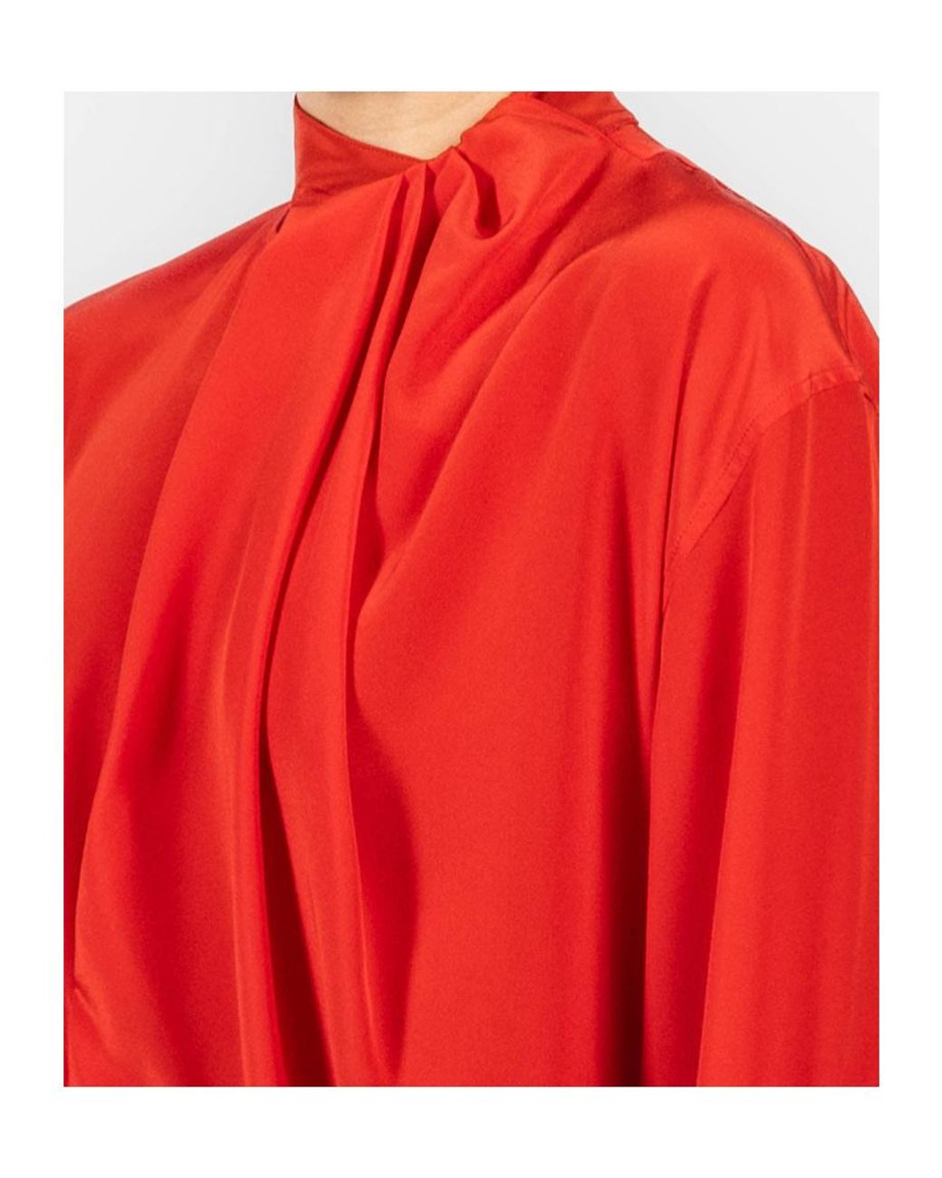 Victoria Beckham Red Drape Detail Blouse