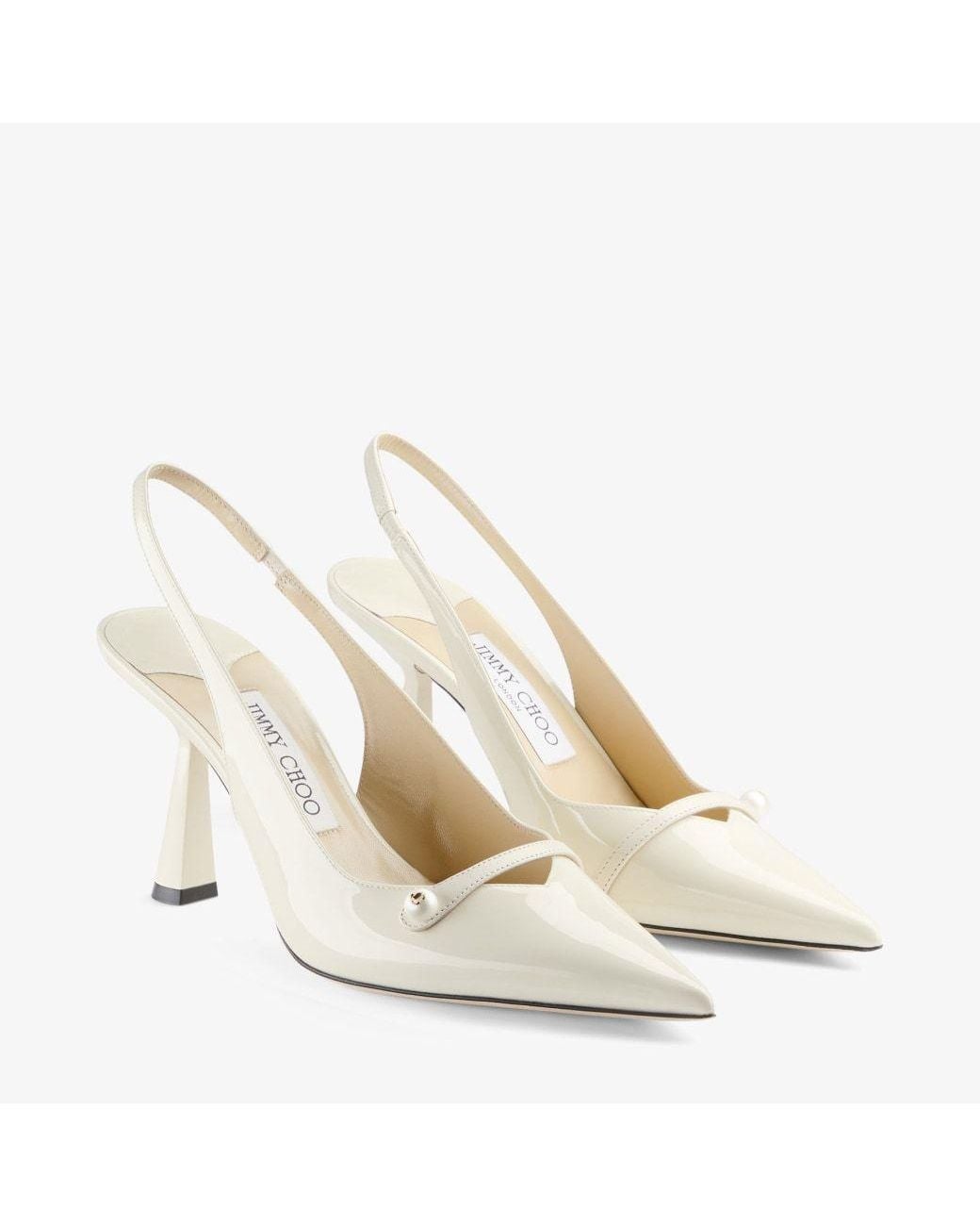 Jimmy Choo White Amita Slingback Pumps