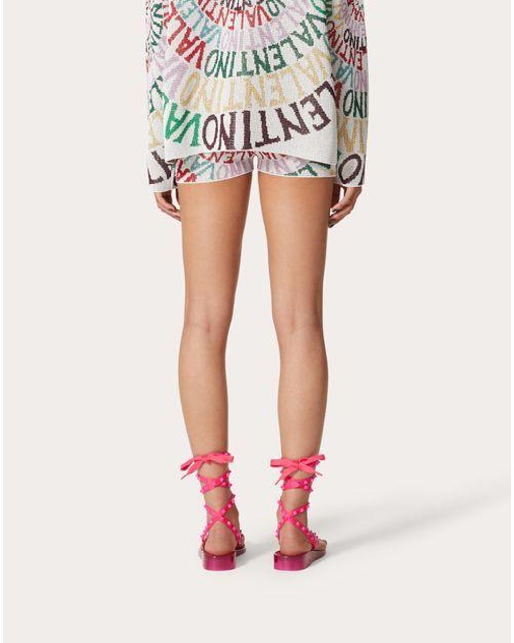 Valentino White And Jacquard Loop Shorts