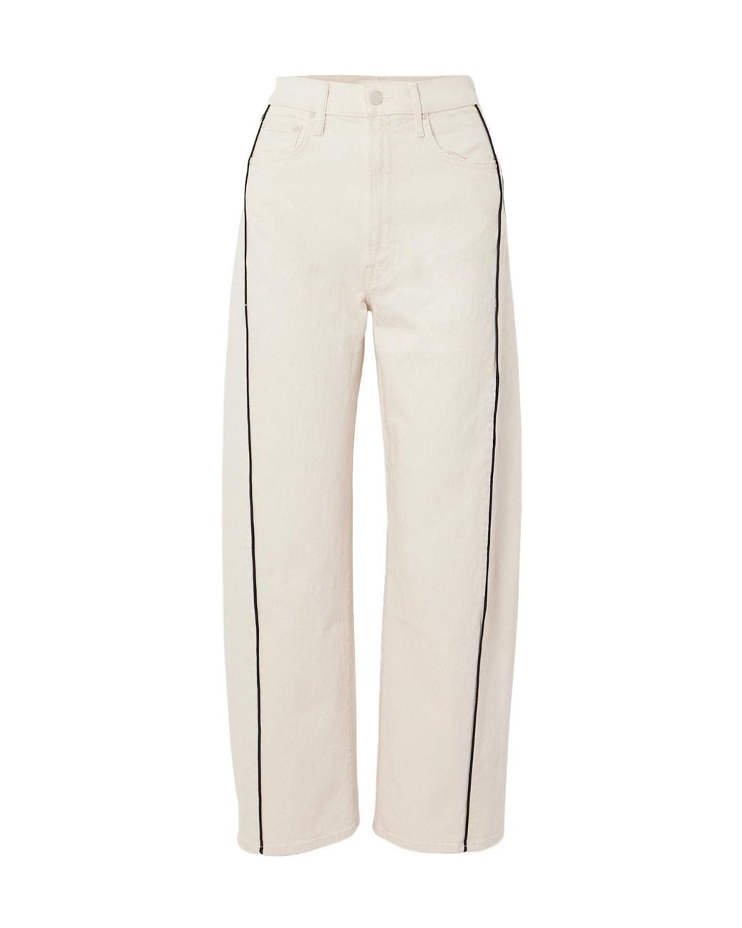 Mother White High-Waisted Loose Jeans