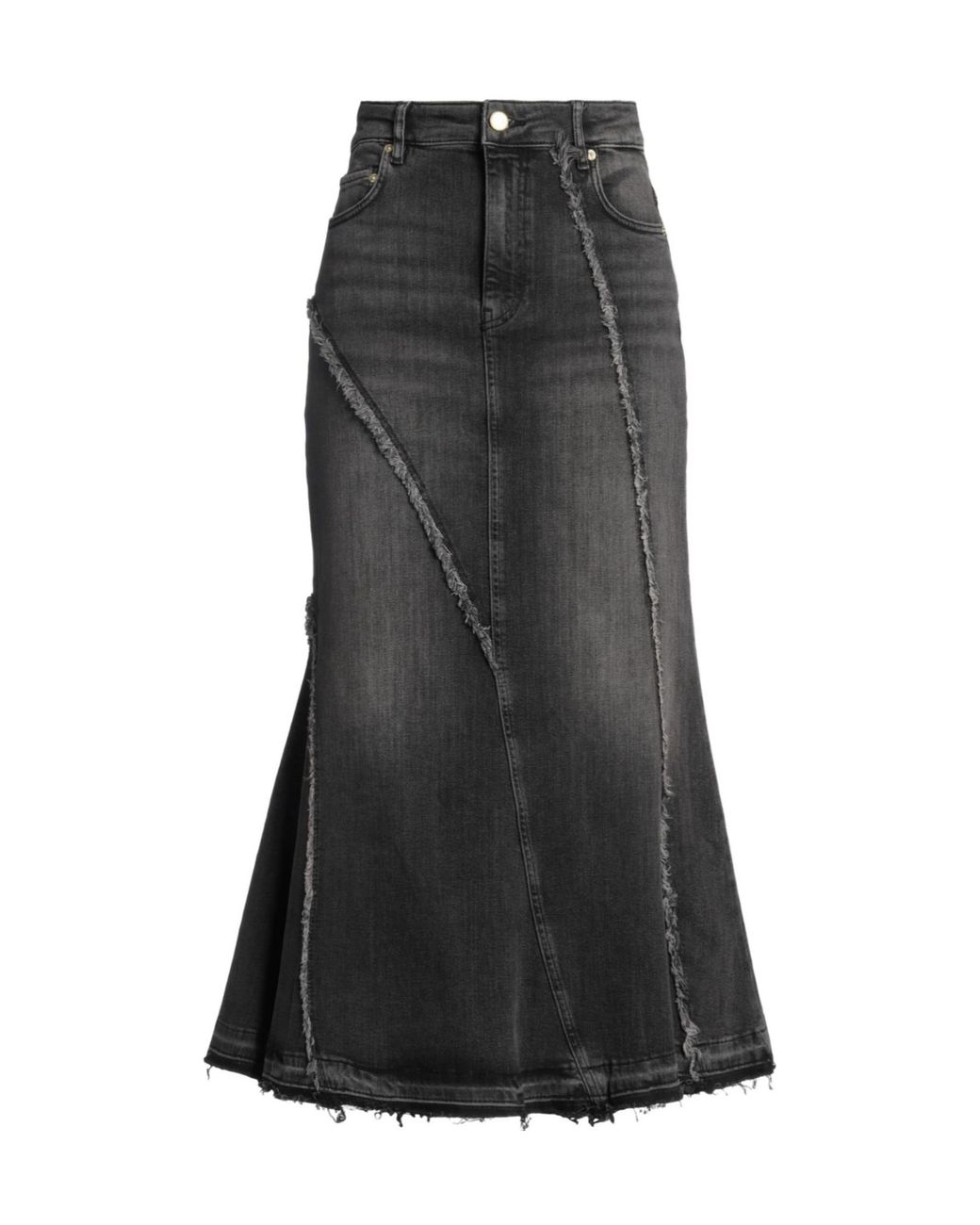 Ganni Black Colorful Denim A-Line Skirt