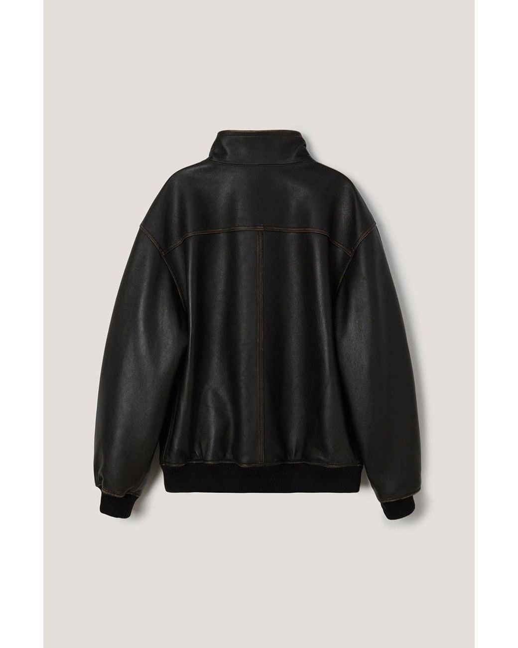 DUNST Black Long-Sleeved Leather Jacket for men