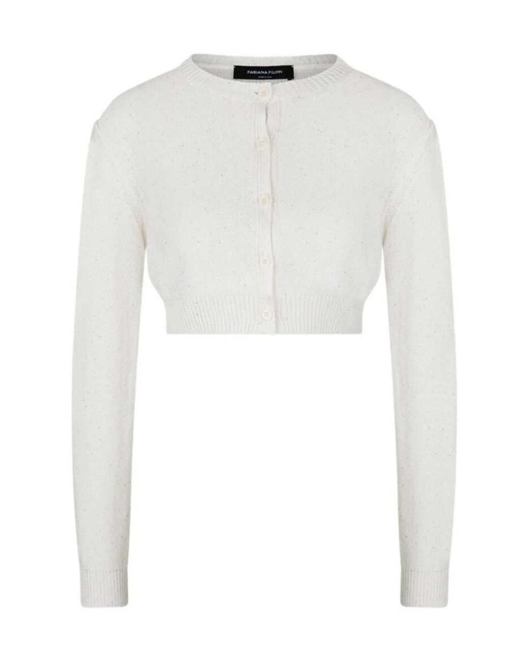 Fabiana Filippi White Long-Sleeved Knitted Cardigan