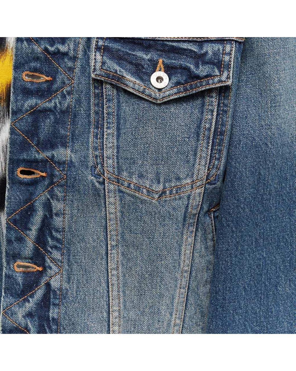 KENZO Blue Button-Up Cropped Denim Jacket for men