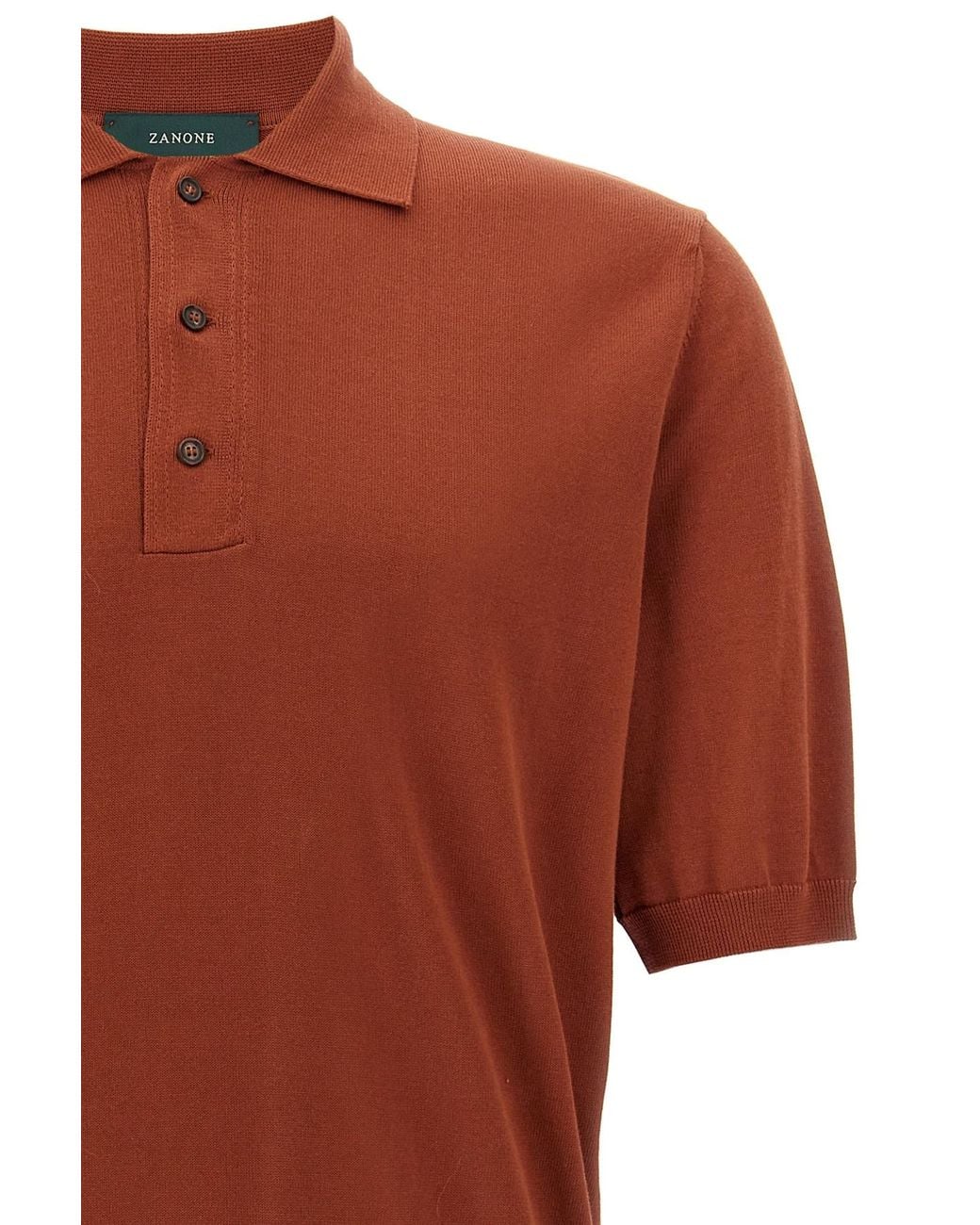 Zanone Brown Classic Polo Shirt for men