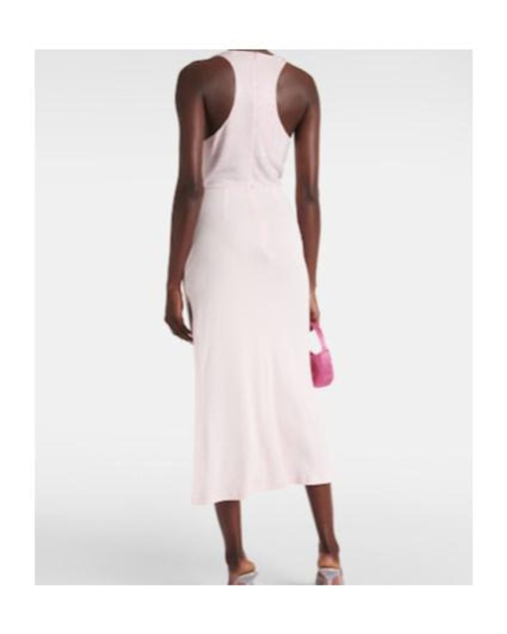 David Koma Pink Crystal-Embellished Midi Dress