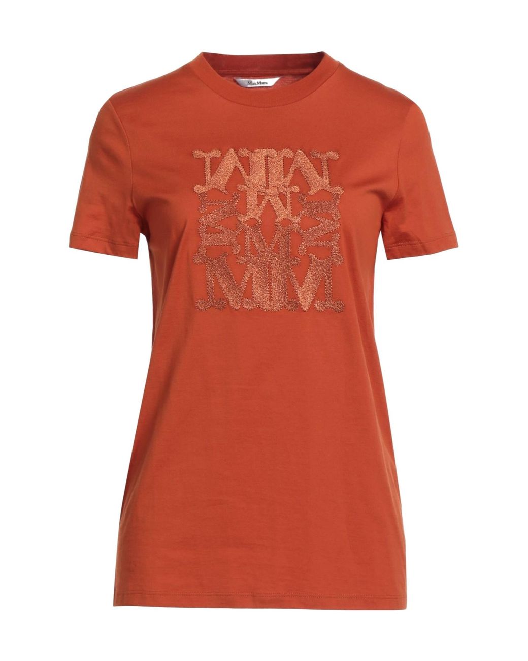 Max Mara Orange Logo Crew Neck T-Shirt