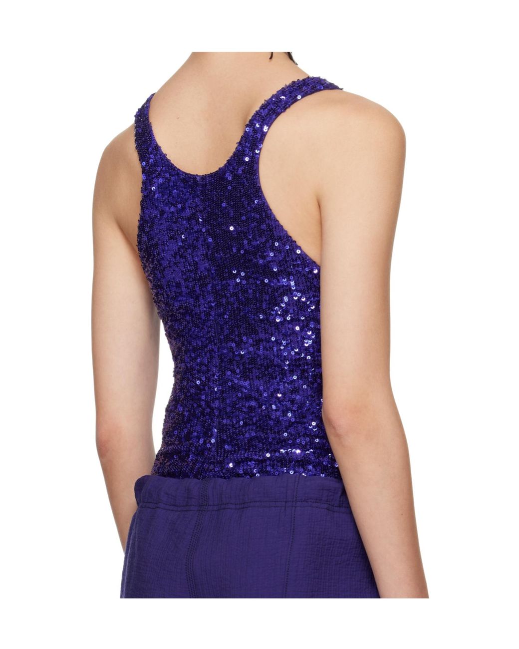 Tory Burch Purple Sequined Bodysuit