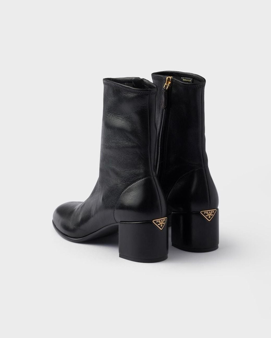 Prada Black Stretch Nappa Leather Booties