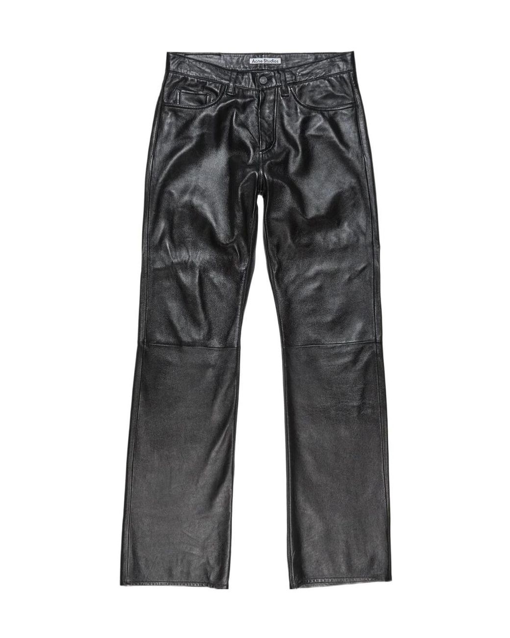 Acne Gray Leather Trousers for men