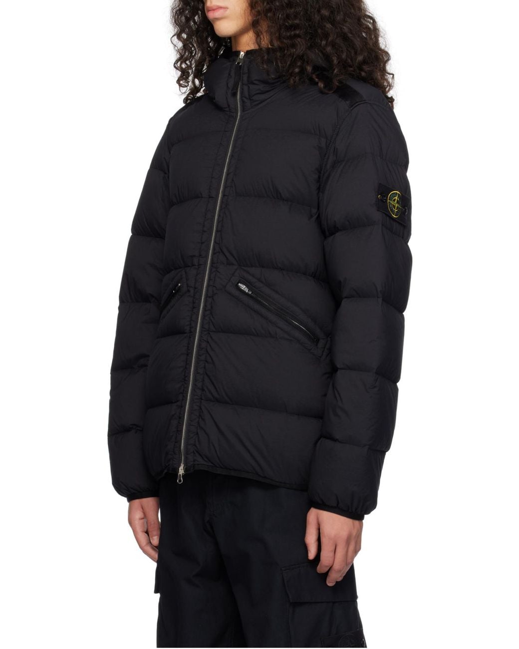 Stone Island Black Down Jackets for men