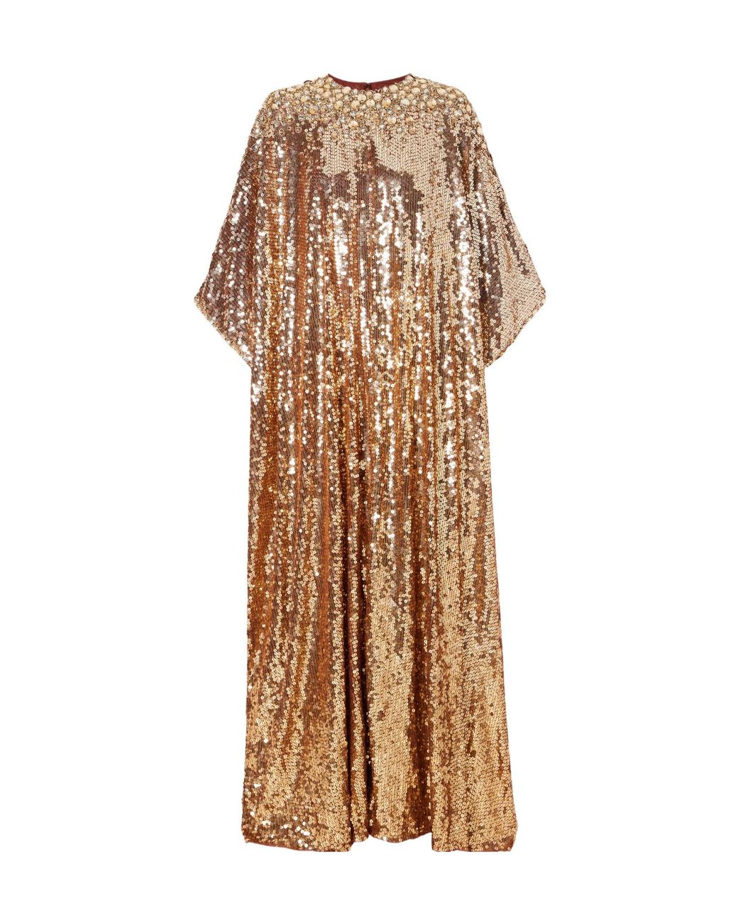 Jenny Packham Natural Fontaine Crystal-Embellished Sequined Tulle Gown