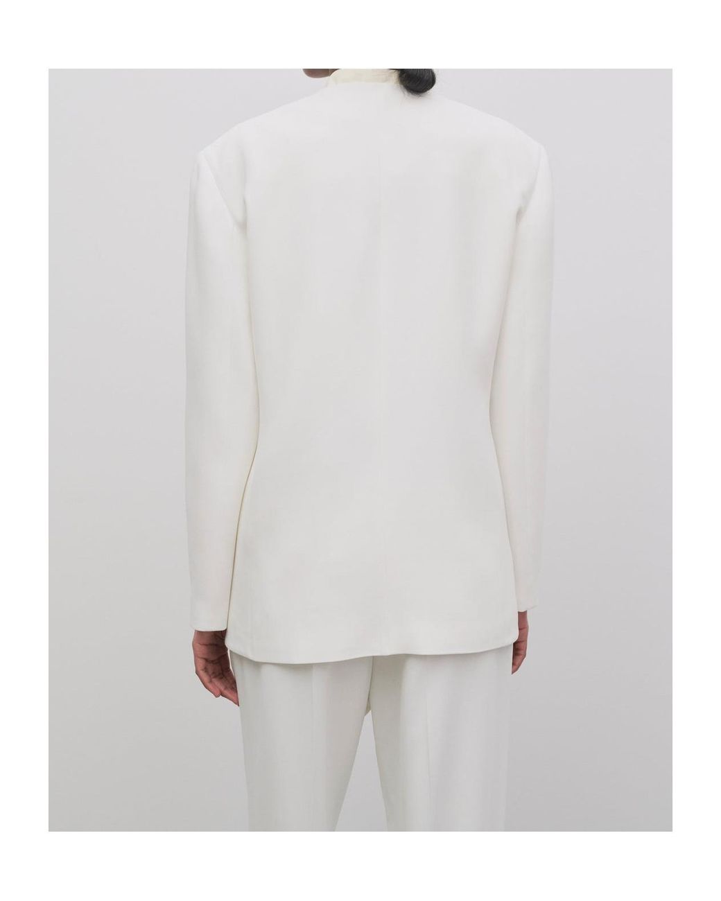 The Row White Alda Double-Breasted Suit Jacket
