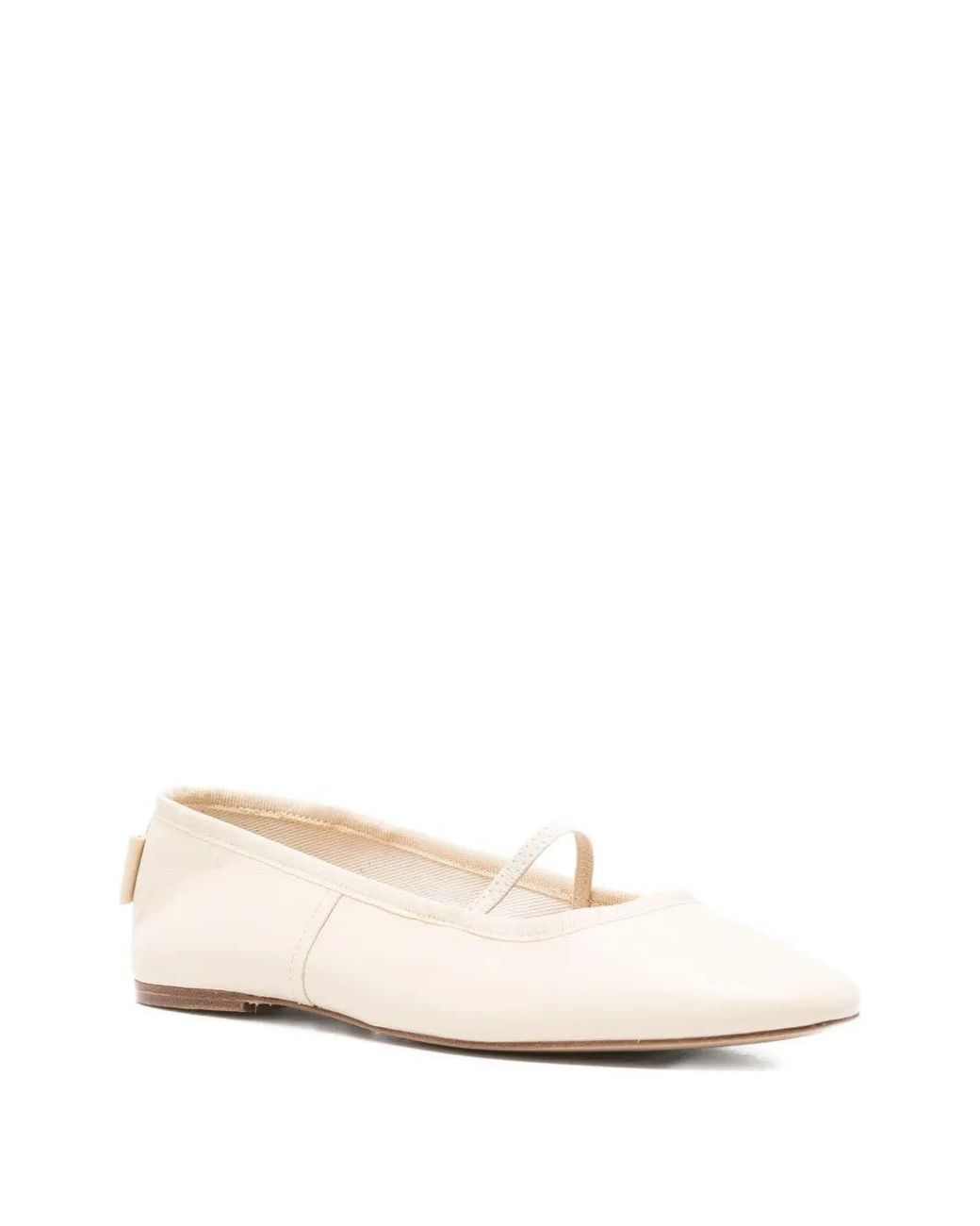 A.P.C. Natural Swan Leather Pointed-Toe Flats
