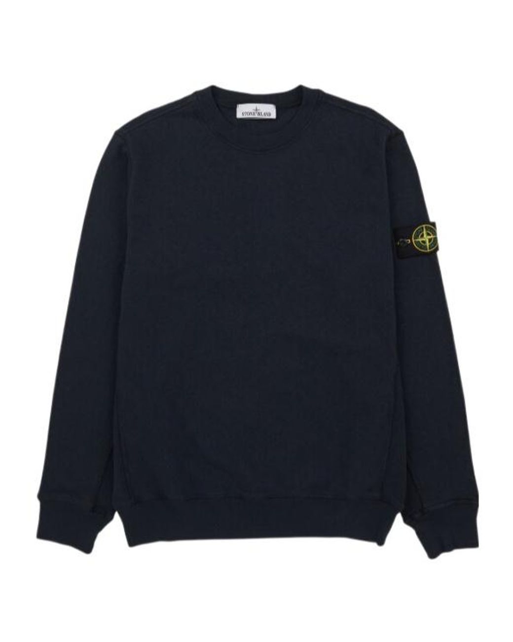 Stone Island Blue Compass Patch Crewneck Sweatshirt for men