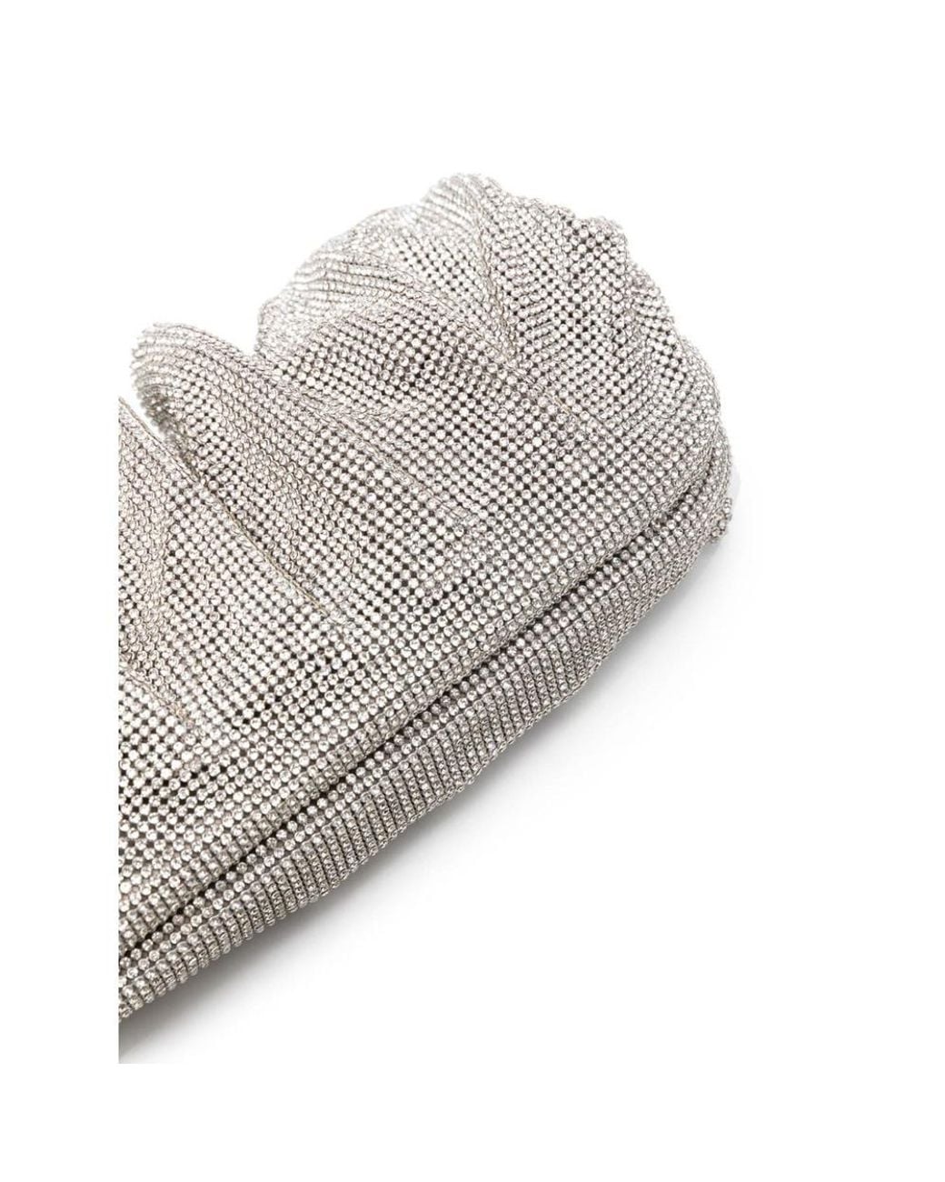 Benedetta Bruzziches Gray Crystal-Embellished Clutch Bag
