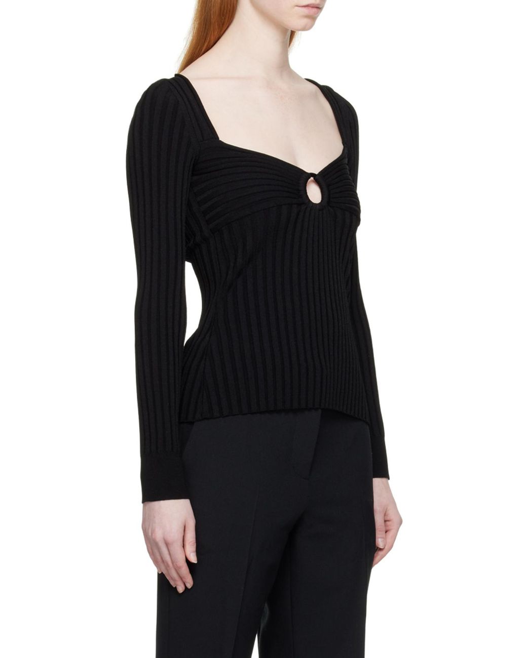 Stella McCartney Black Detailed Rib Knit Top