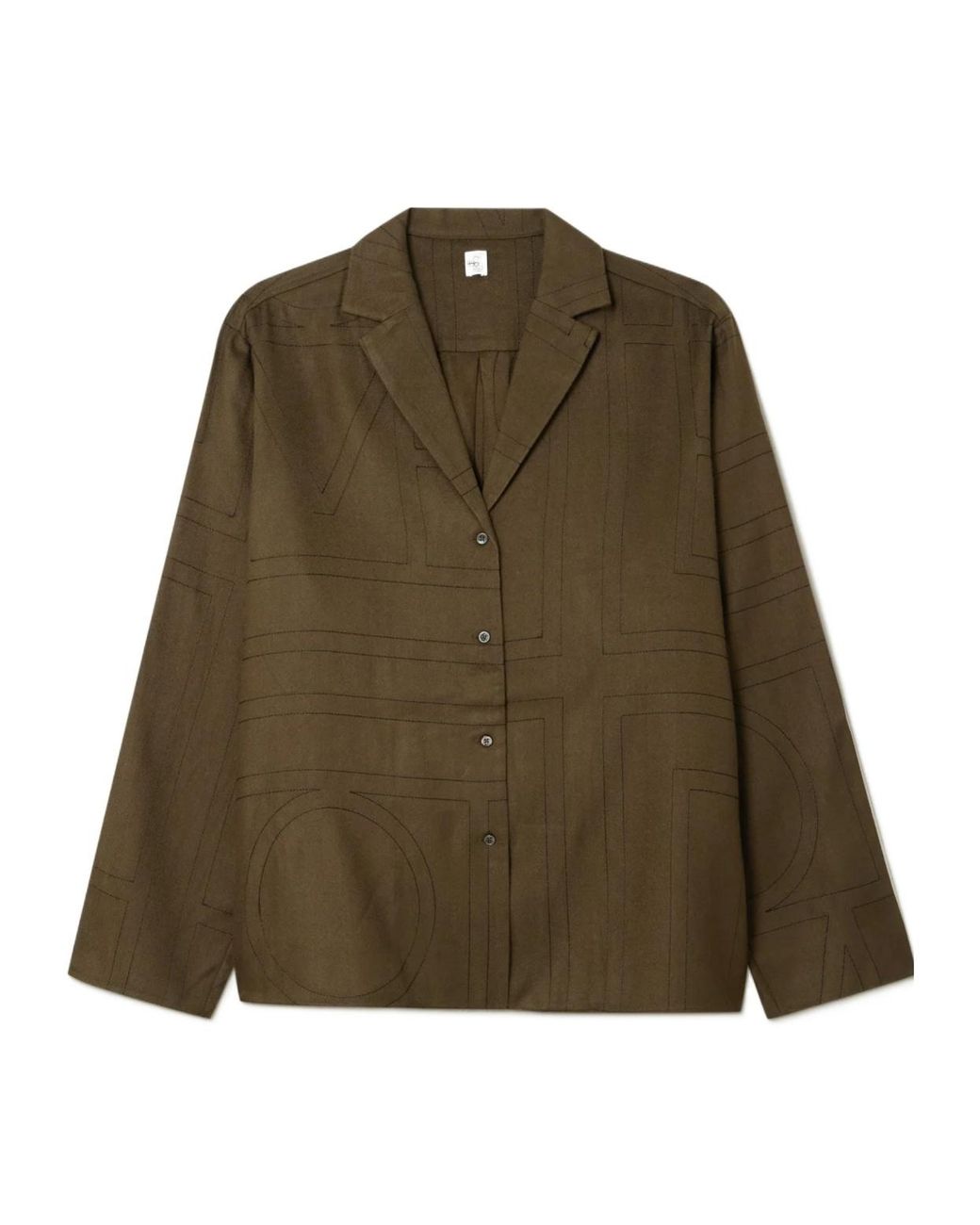 Totême Green Embroidered Modal-Twill Shirt