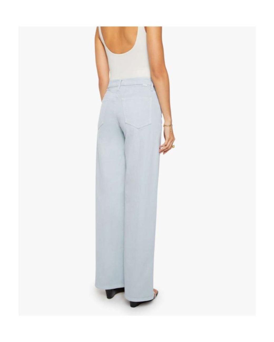 Mother Blue Wide-Leg Jeans