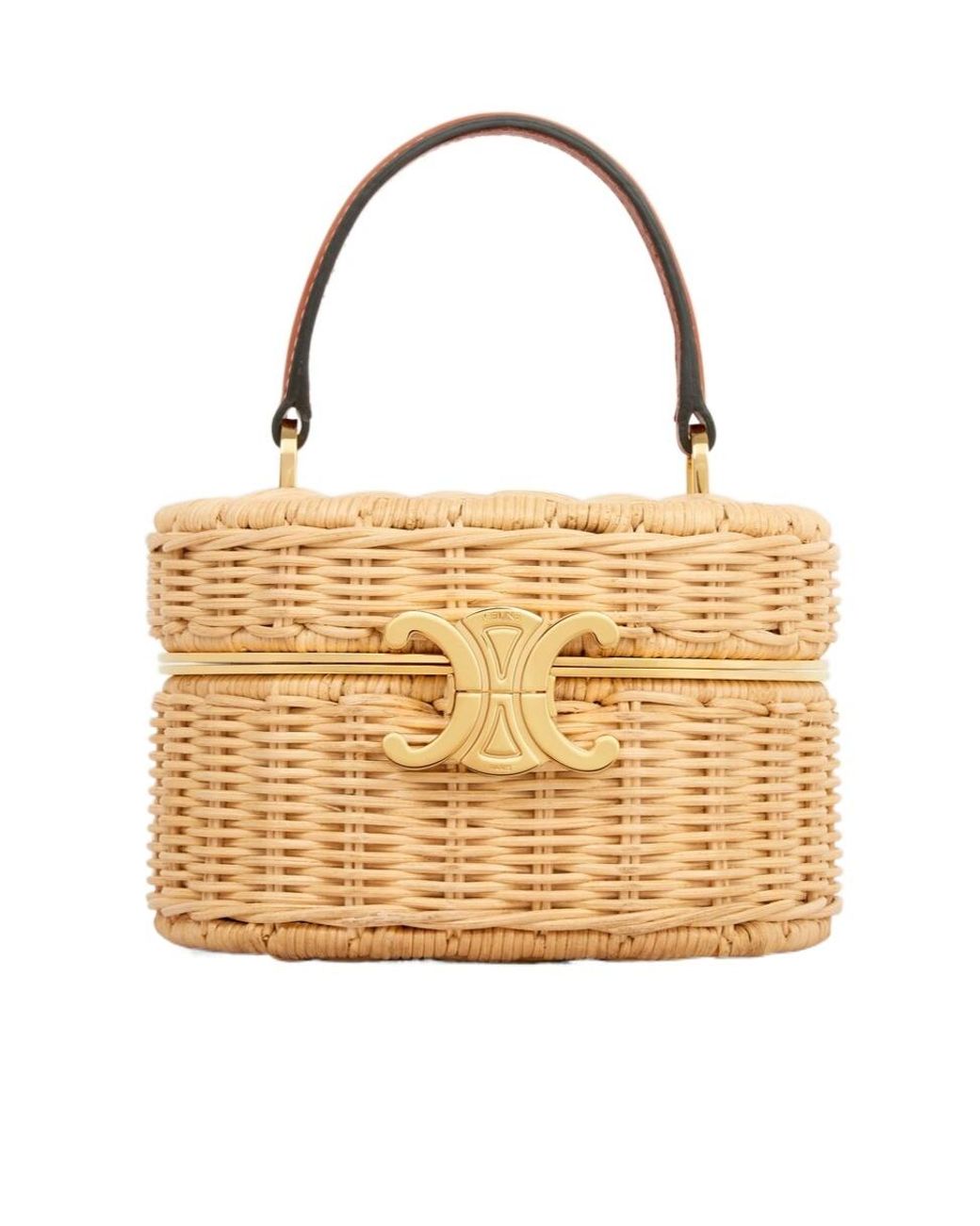 Celine Triomphe Oval Box in Metallic | Lyst