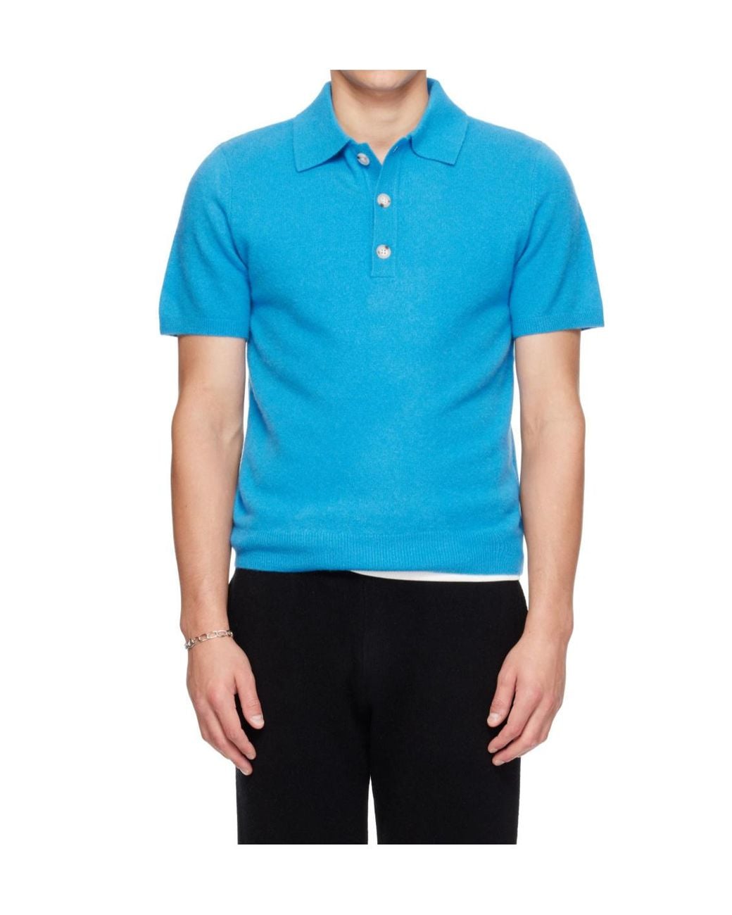 Entire studios Blue Button-Front Short-Sleeve Polo Shirt for men