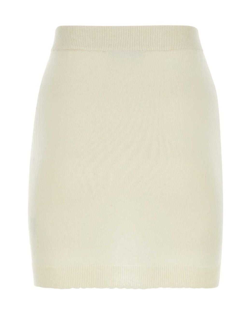 Vivienne Westwood Natural Orb-Embroidered Scallop Hem Knitted Mini Skirt