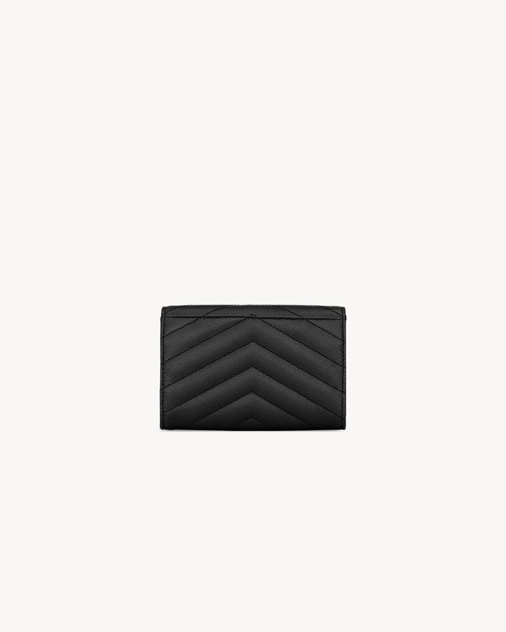 Saint Laurent Black Cassandre Matelassé Small Envelope Wallet