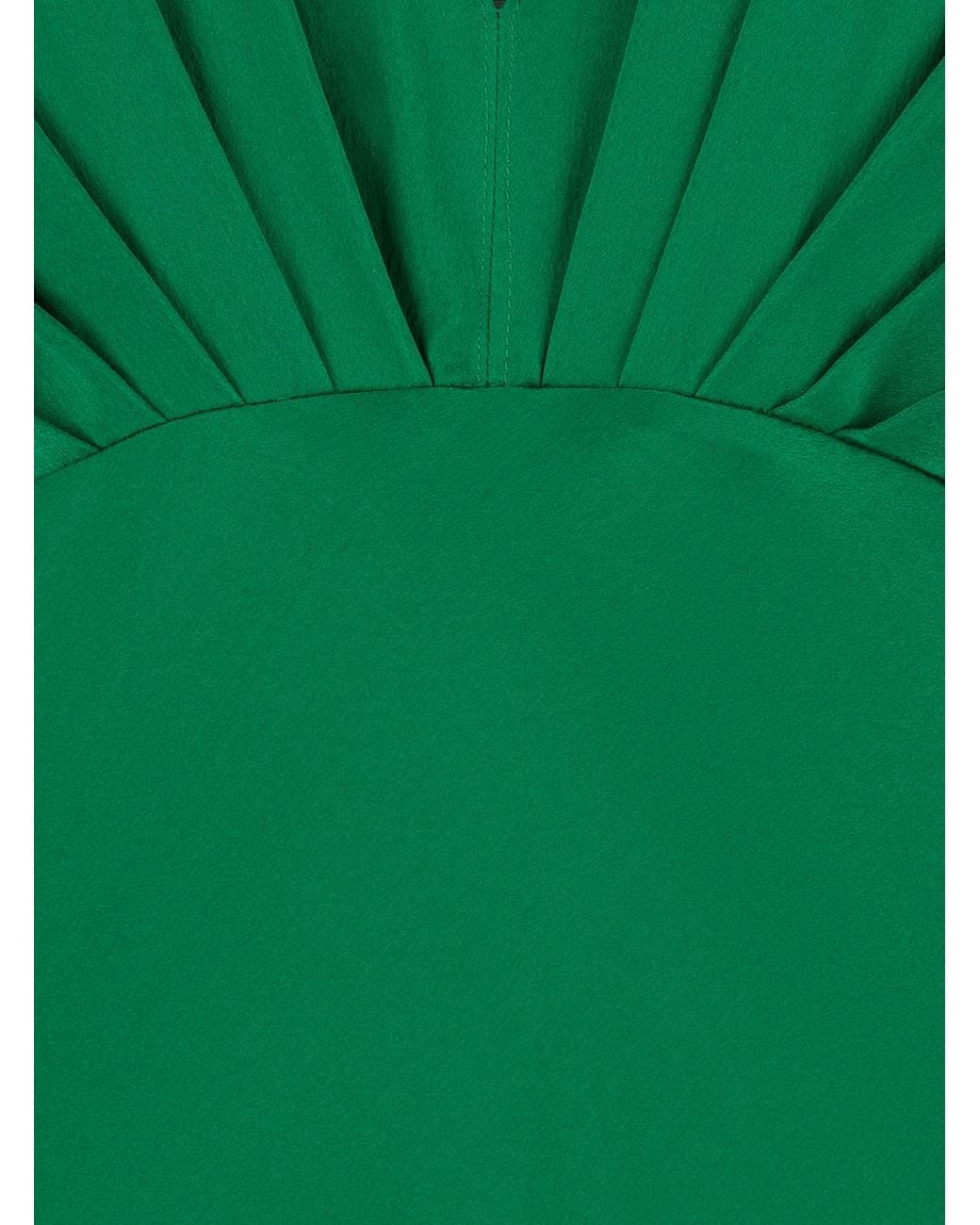 Forte_forte Green Deep V-Neck Long Sleeve Dress
