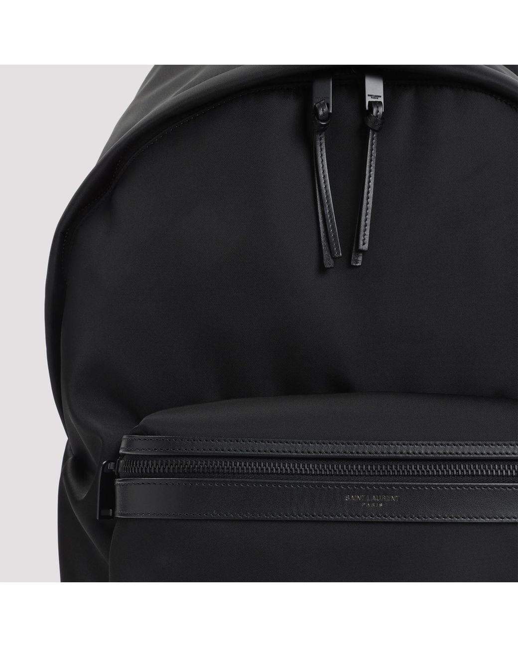Saint Laurent Black Logo Debossed Zip-Up City Backpack for men