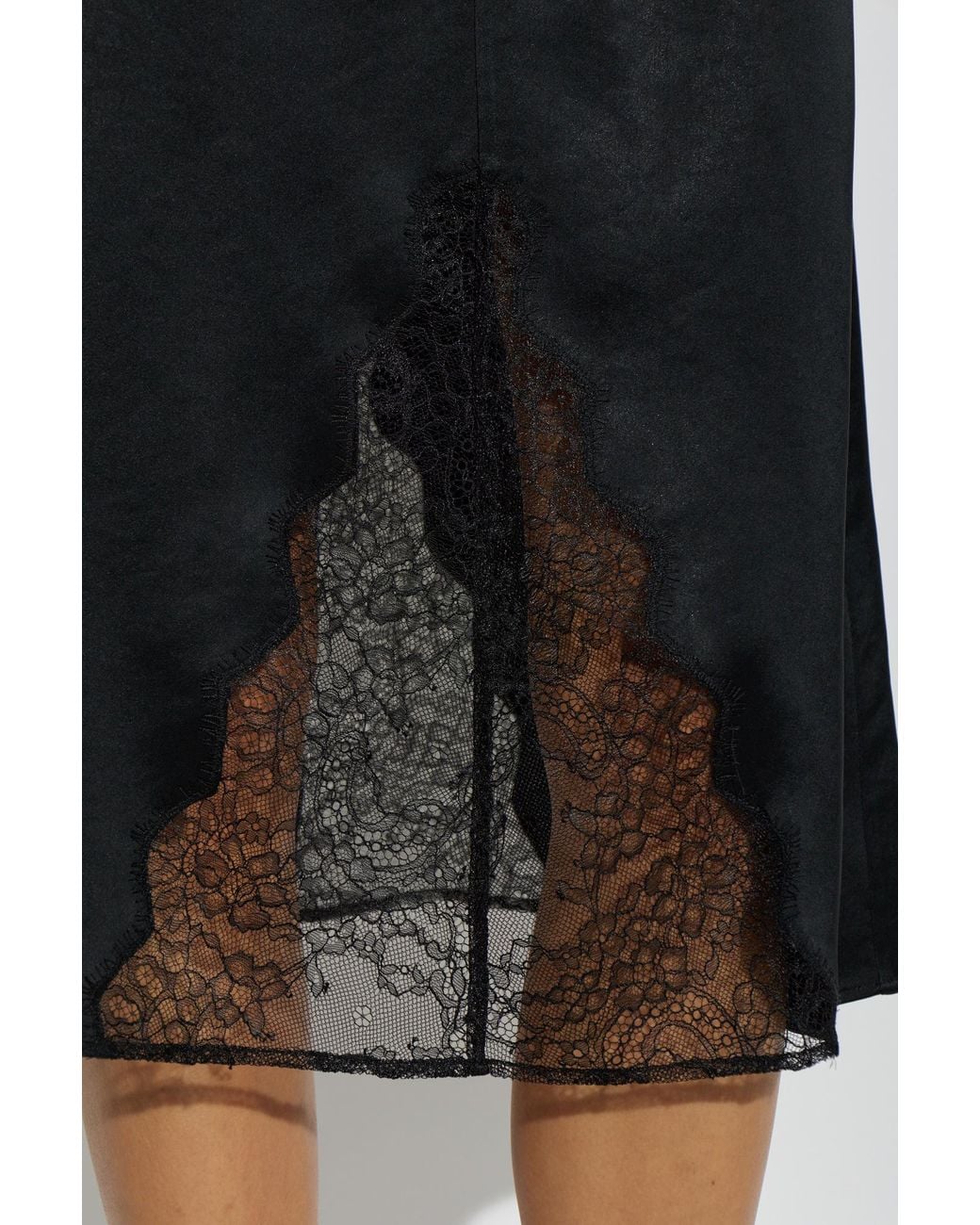 Anine Bing Black Mid-Length Skirt With Slit Detail