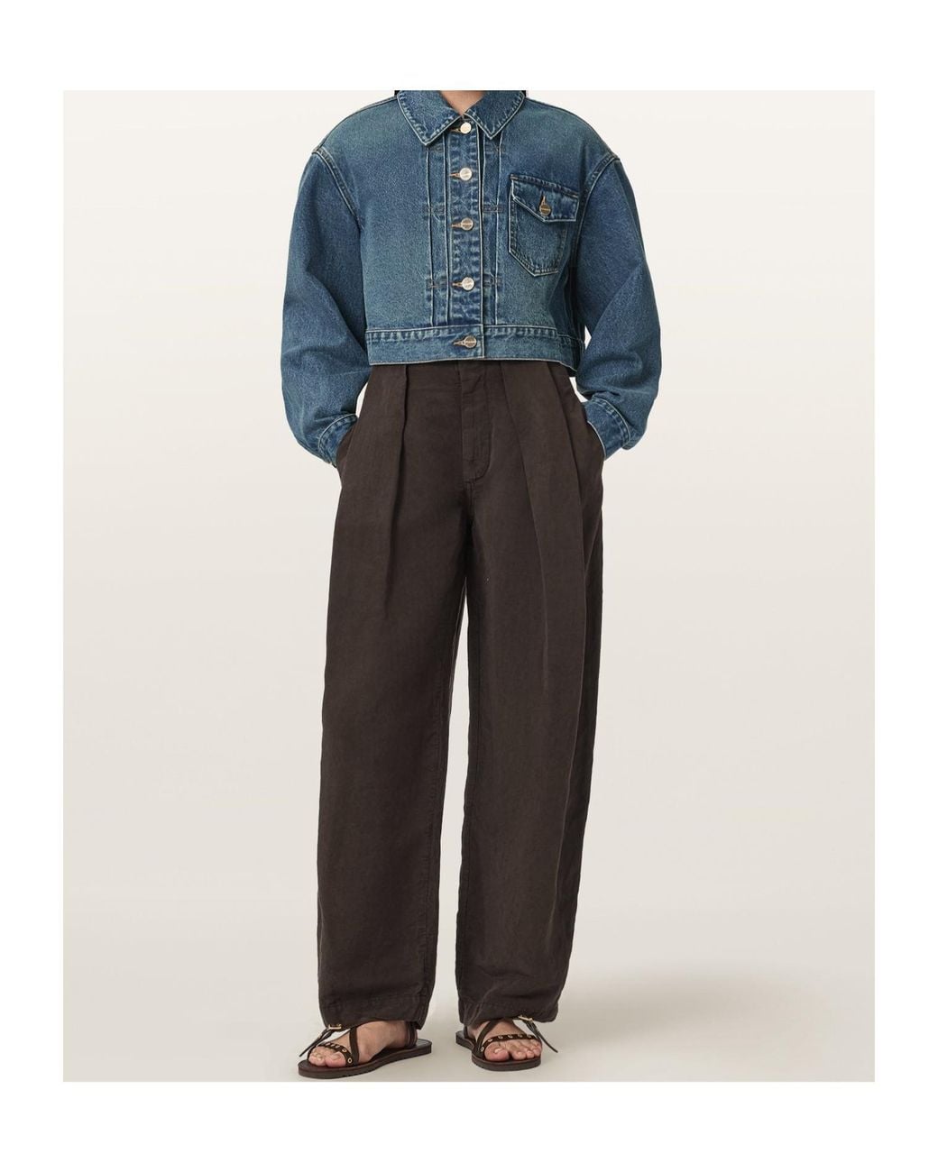 AllSaints Blue Long-Sleeve Denim Jacket