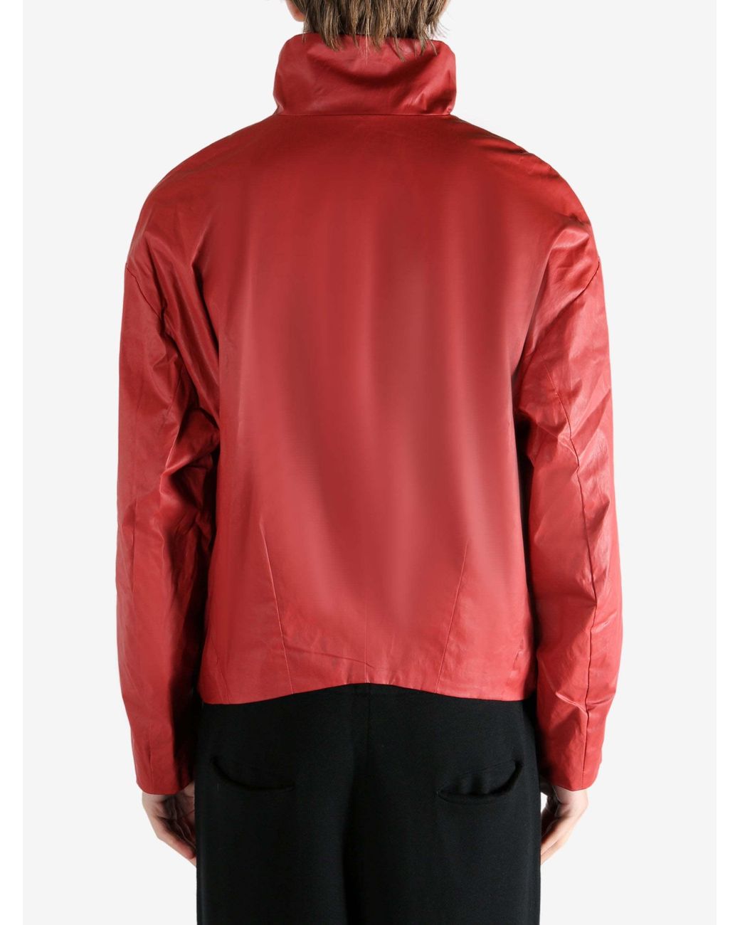 Omar Afridi Red Stand-Up Collar Jacket for men