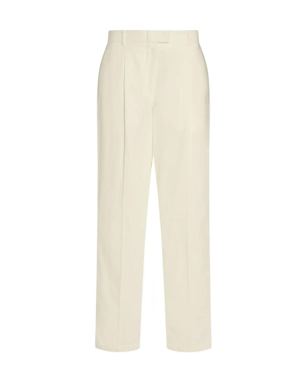 The Row White Neriah High-Waisted Tailored Pants