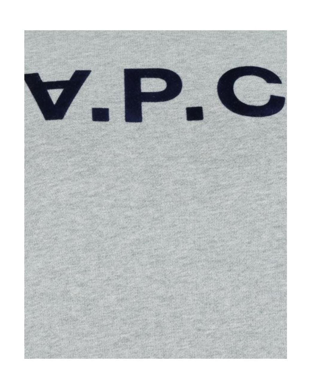 A.P.C. Gray Flocked Logo Crewneck Sweatshirt