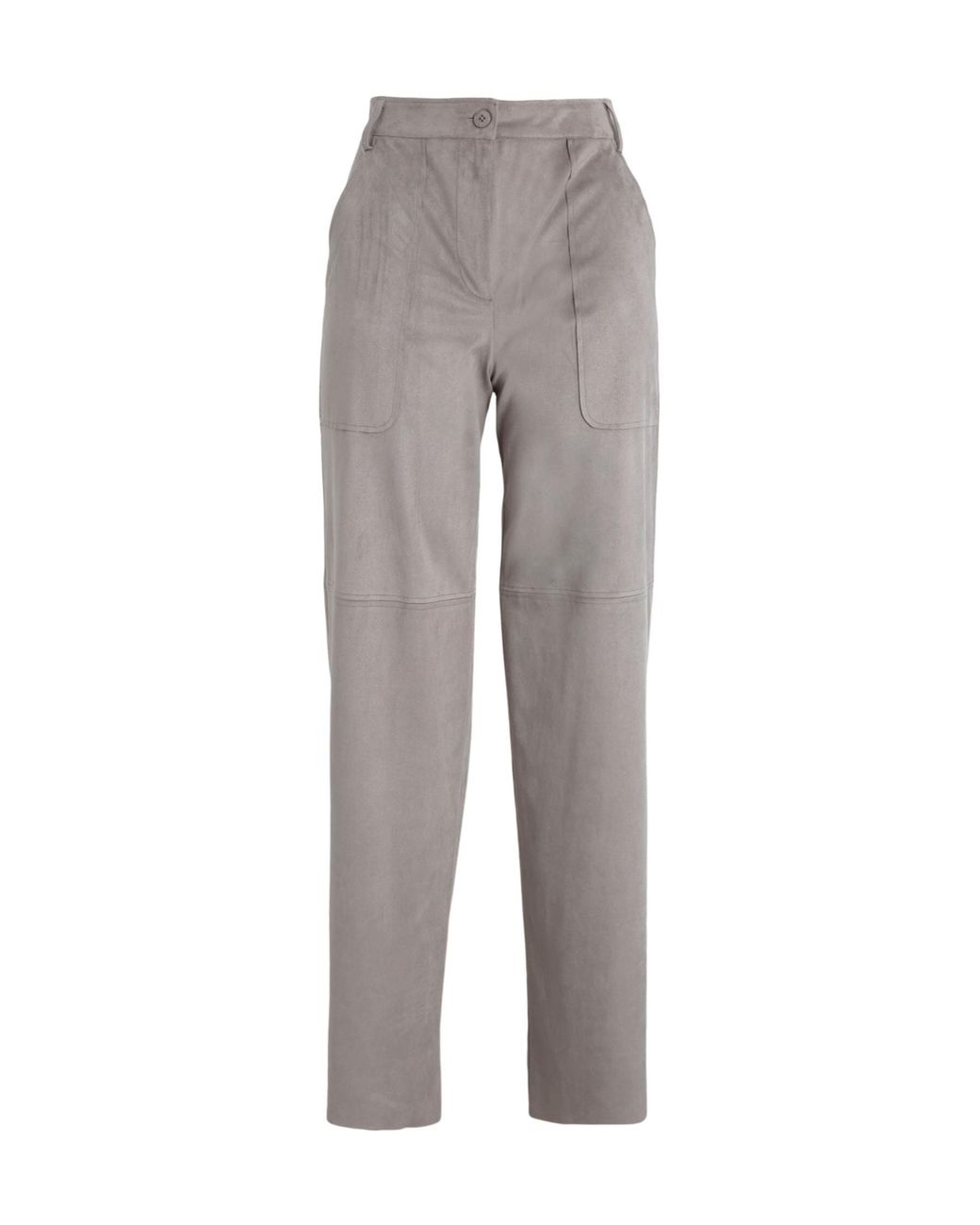 MAX&Co. Gray Stretchy Comfort High-Waisted Straight-Leg Pants