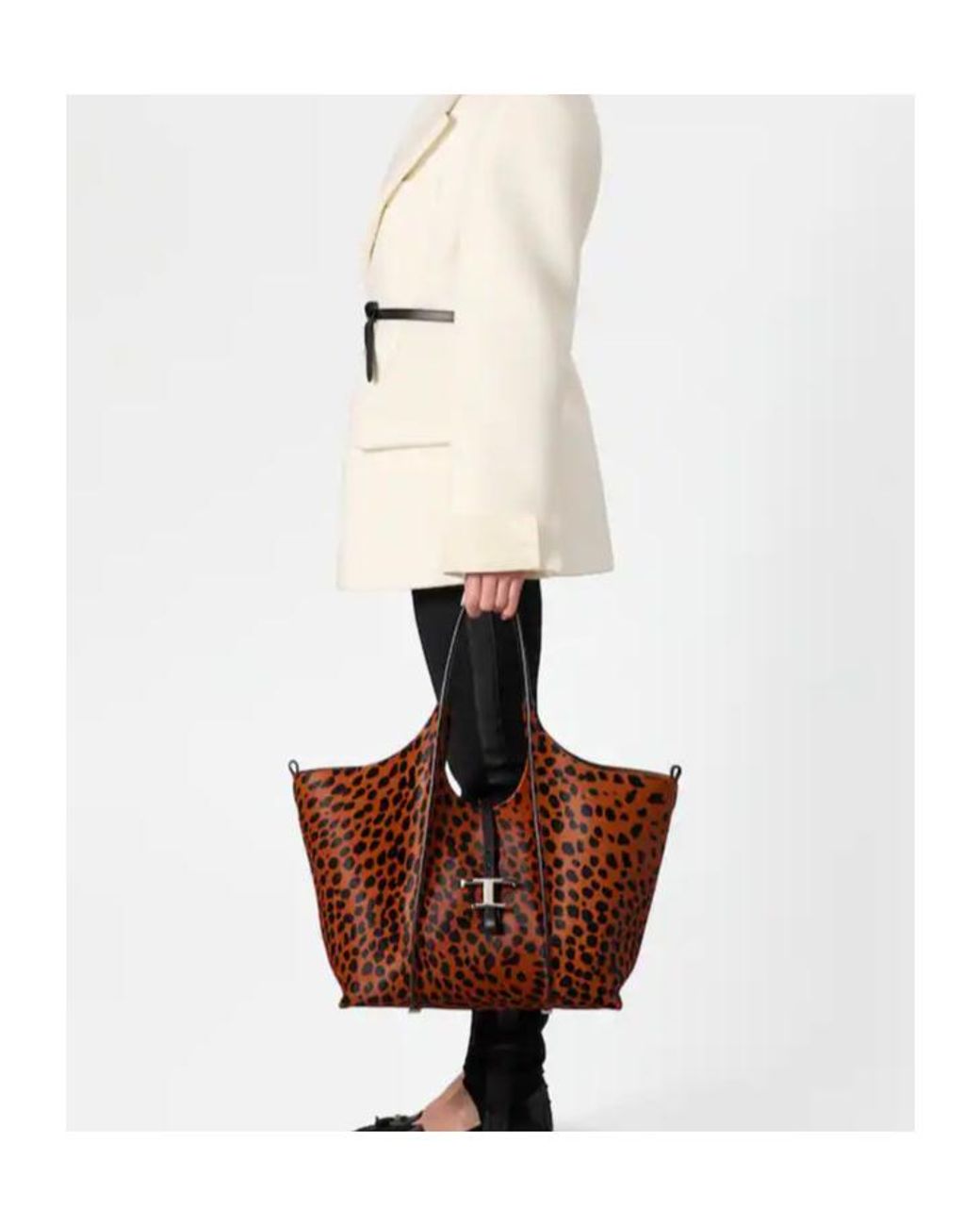 Tod's Brown T Timeless Shopping Bag