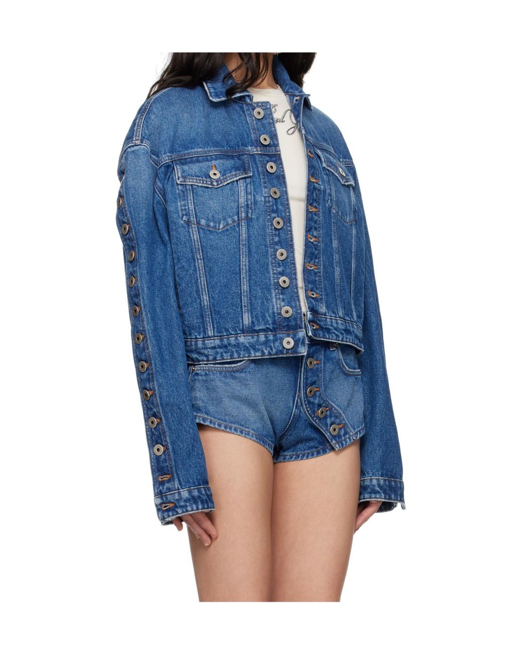 Jean Paul Gaultier Blue The Buttoned Denim Jacket for men