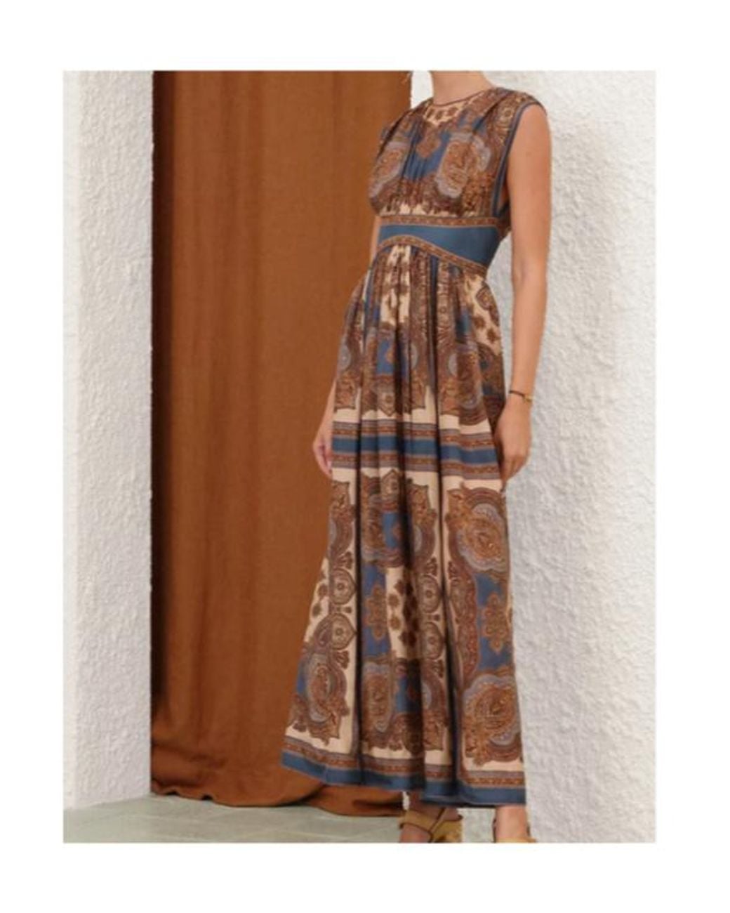 Zimmermann Brown Paisley-Print Sleeveless Maxi Dress