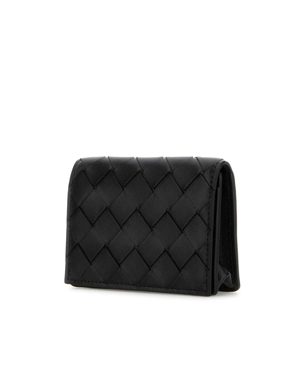 Bottega Veneta Black Intrecciato Business Card Case