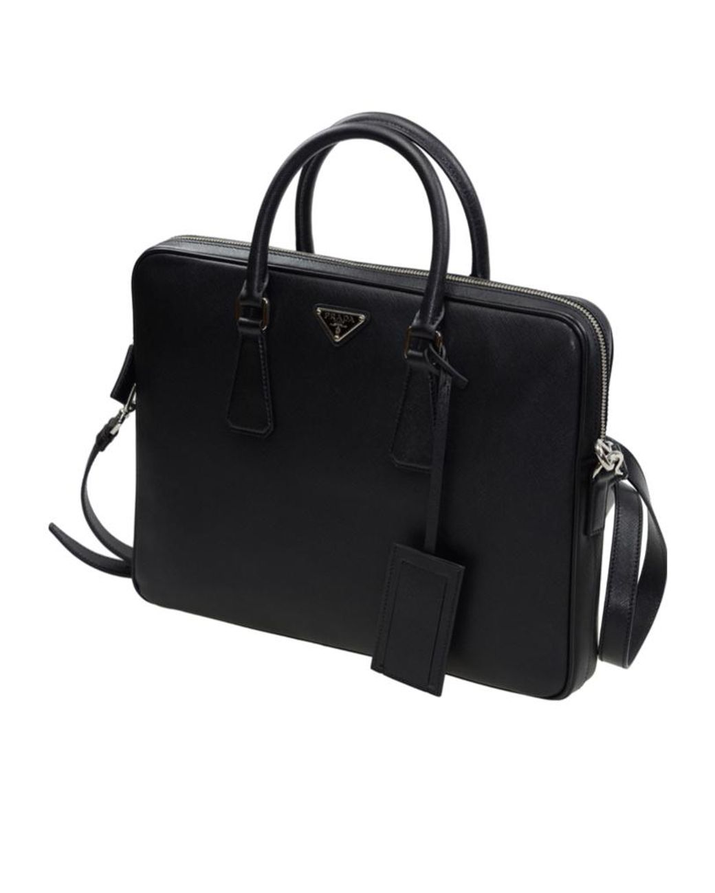 Prada Black Zippered Shoulder Bag for men